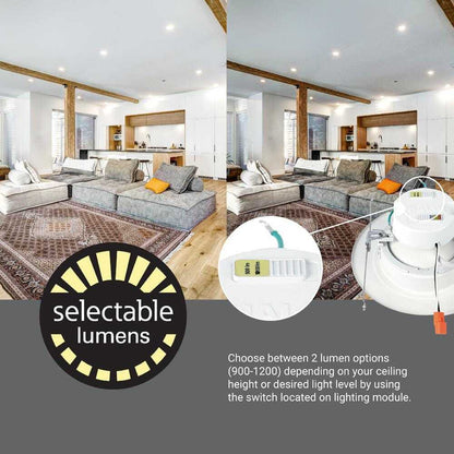 HALO RA 5/6 in. Integrated LED Recessed Light Trim 600 Lumens/1000 Lumens
