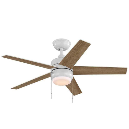 Hampton Bay Mena 44 in. LED Indoor/Outdoor Matte White Ceiling Fan w/ Light Kit