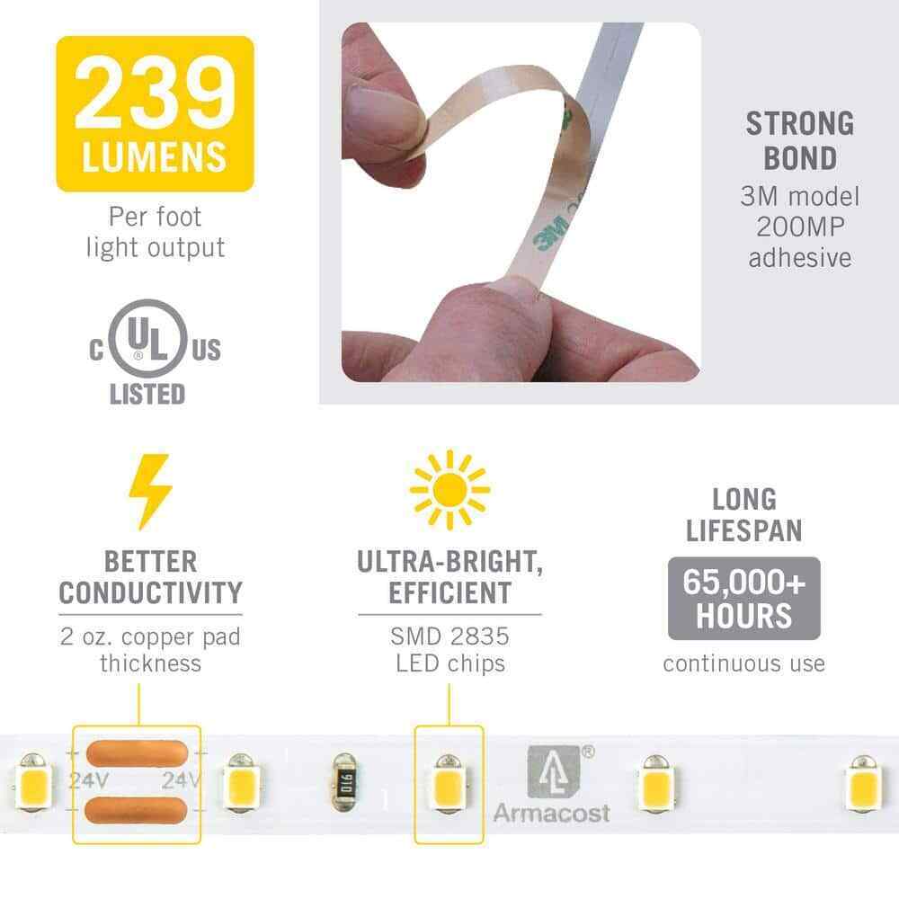 Armacost Lighting 65.6 ft. Hardwired 2700K Warm White 60 LED Integrated LED