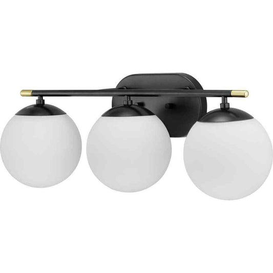 Progress Lighting Hartnett 8 in. 3-Light Matte Black Vanity Light