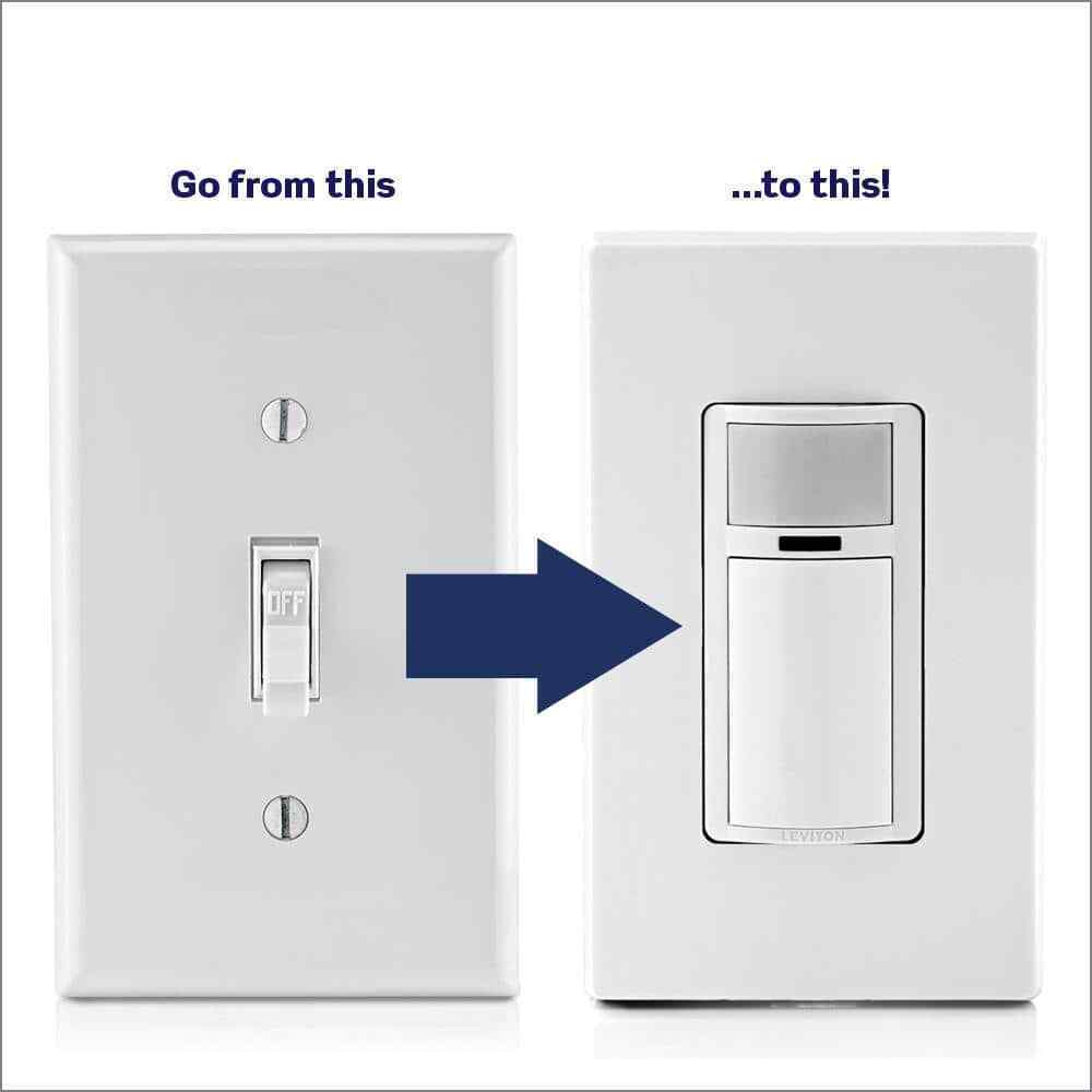 Leviton Decora Occupancy Motion Sensor Light Switch 15A Single Pole Residential