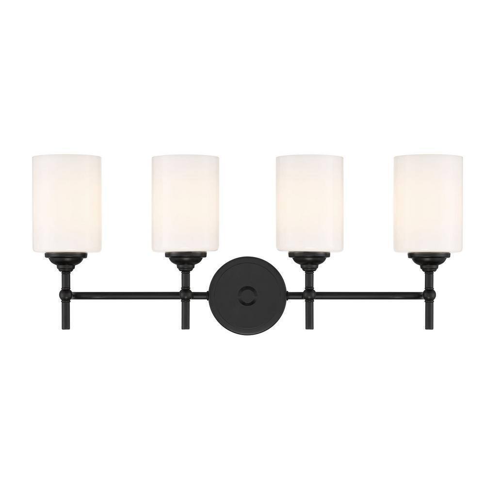 Home Decorators Collection Ayelen 25 in. 4-Light Black Vanity Light 39343-HBBO