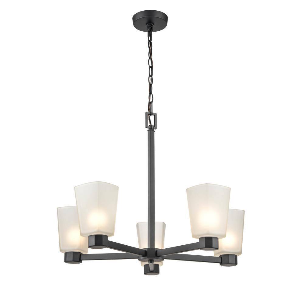 Millennium Lighting Coley 5-Light 25 in. Matte Black Hardwired Chandelier Light