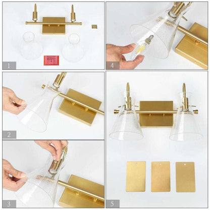 Uolfin Modern Gold Bathroom Vanity Light