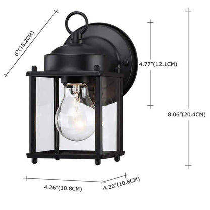 Hukoro 2-Pack 1-Light Outdoor Wall Light with Matte Black and Clear Glass Shade