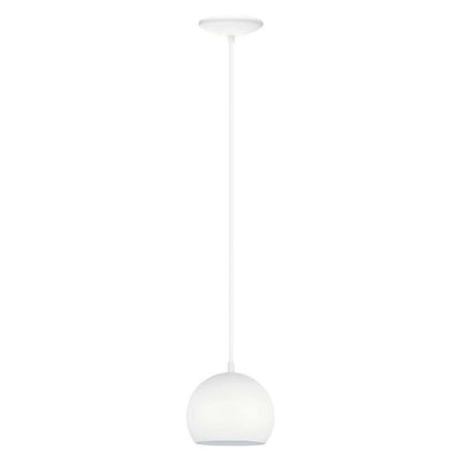 Eglo Petto 6 in. W x 59 in. H 1-Light White Mini Pendant Light with Metal Shade