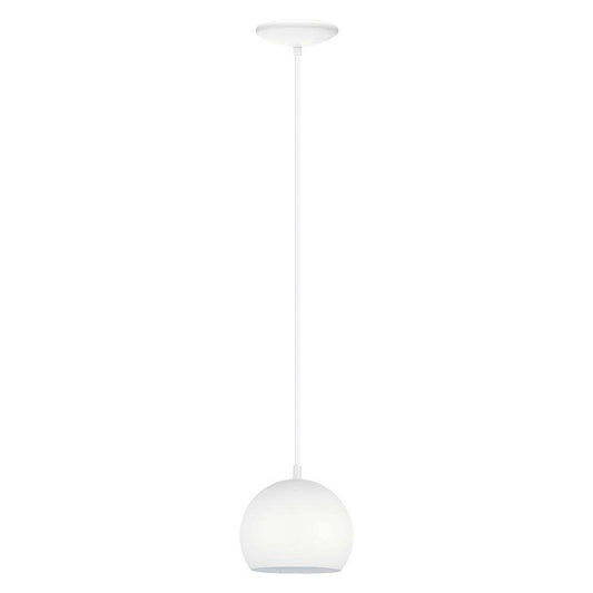 Eglo Petto 6 in. W x 59 in. H 1-Light White Mini Pendant Light with Metal Shade