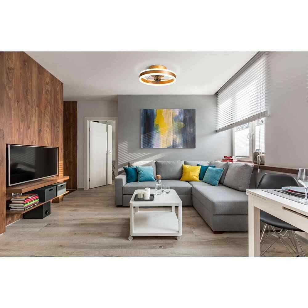 Hampton Bay Preen 20 in. LED Indoor Gold Ceiling Fan with light and remote