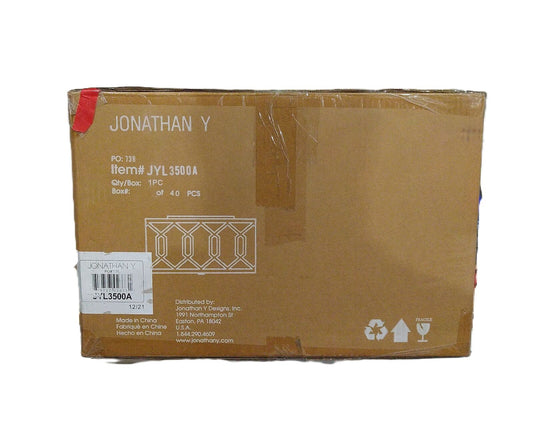 JONATHAN Y Hex 3-Light 16.25 in. Brass Gold Metal Flush Mount JYL3500A