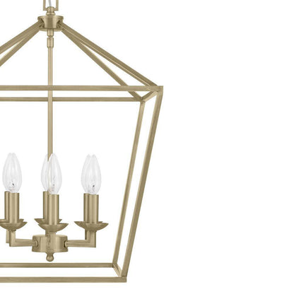 Home Decorators Weyburn 6-Light Brushed Brass Farmhouse Chandelier Light Fixture