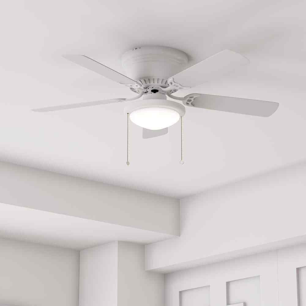 Hugger 44 in. LED Matte White Ceiling Fan AL383CP-MWH
