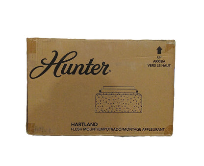 Hunter Hartland 12 in. 2 Light Noble Bronze Flush Mount Kitchen Light 19015
