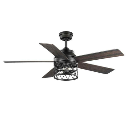 Hampton Bay North Grove 52 in. Indoor LED Matte Black Dry Rated Ceiling Fan
