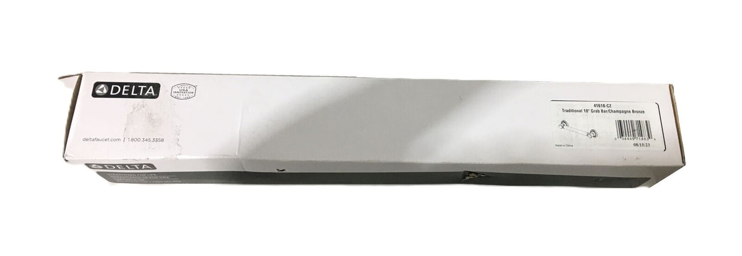 Delta Traditional 18 in. ADA-Compliant Decorative Grab Bar in Champagne Bronze