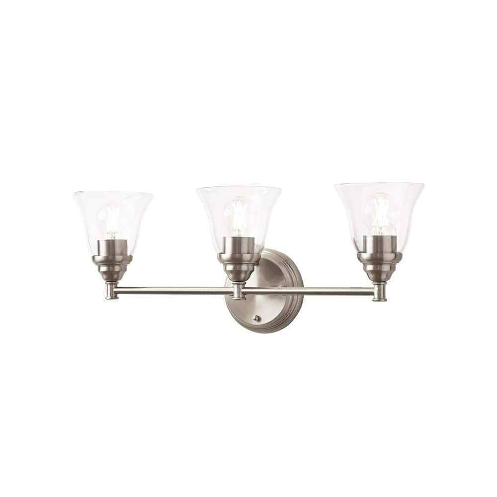 Hampton Bay Marsden 23.5 in. 3-light Brushed Nickel Transitional Indoor Vanity