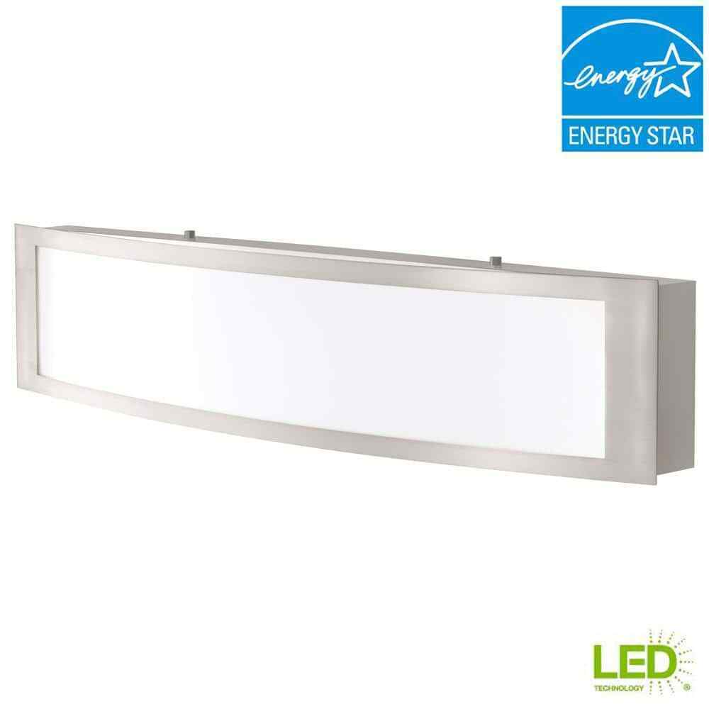 Hampton Bay Woodbury 24.5 in. Brushed Nickel Linear LED Vanity Light Bar