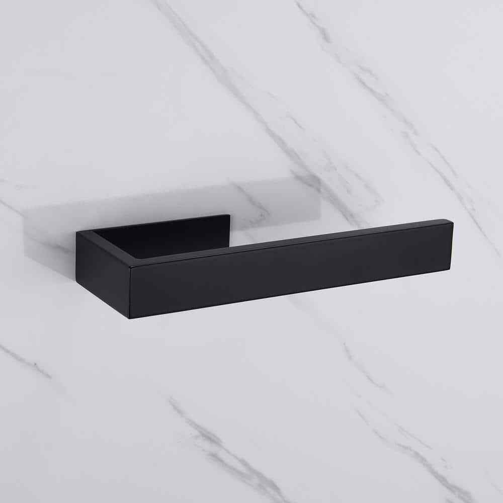 Hlihome 4-Piece Towel Bar Bath Hardware Set in Matte Black