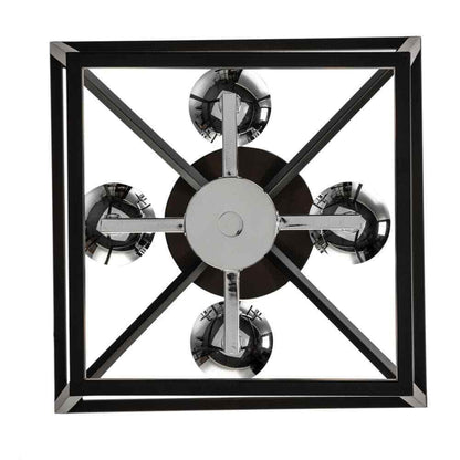Home Decorators Weyburn 16.5 in. 4-Light Black/Chrome Lantern Semi-Flush Mount