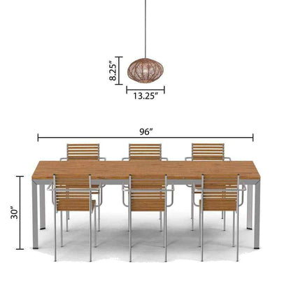 River of Goods Emilia Light Bronze Hanging Pendant with Brown Woven Rattan Shade