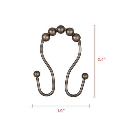 Utopia Alley Roller Ball Shower Curtain Rings  Bathroom Stainless Rubbed Bronze