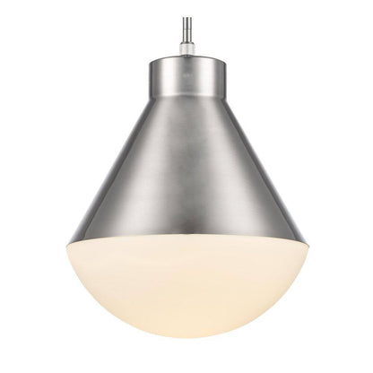 Bel Air Lighting Ludlow Brushed Nickel Hanging Pendant Light Fixture Glass Shade