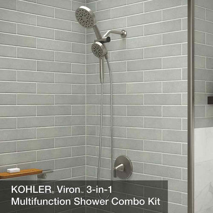 KOHLER Viron Dual Fixed and Handheld Shower Head in Vibrant Brushed Nickel