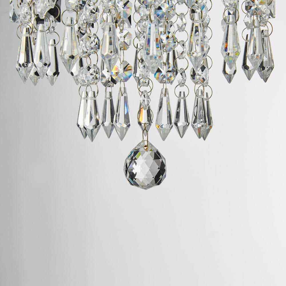 Merra 11 in. 5-Light Chrome Flush Mount Chandelier with K9 Crystals