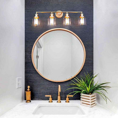 Uolfin Modern Gold Bathroom Wall Lights 29 in. 4-Light Bell Wall Sconce Lighting