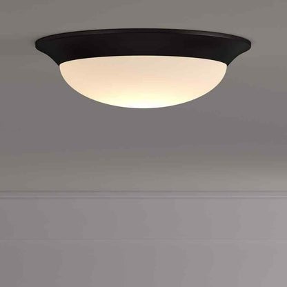 Hampton Bay Stetson 11 in. Satin Bronze 5CCT Integrated LED Flush Mount