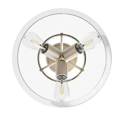 Merra 3-Light Blushed Nickel Semi Flush Mount Ceiling Light with Glass Shade