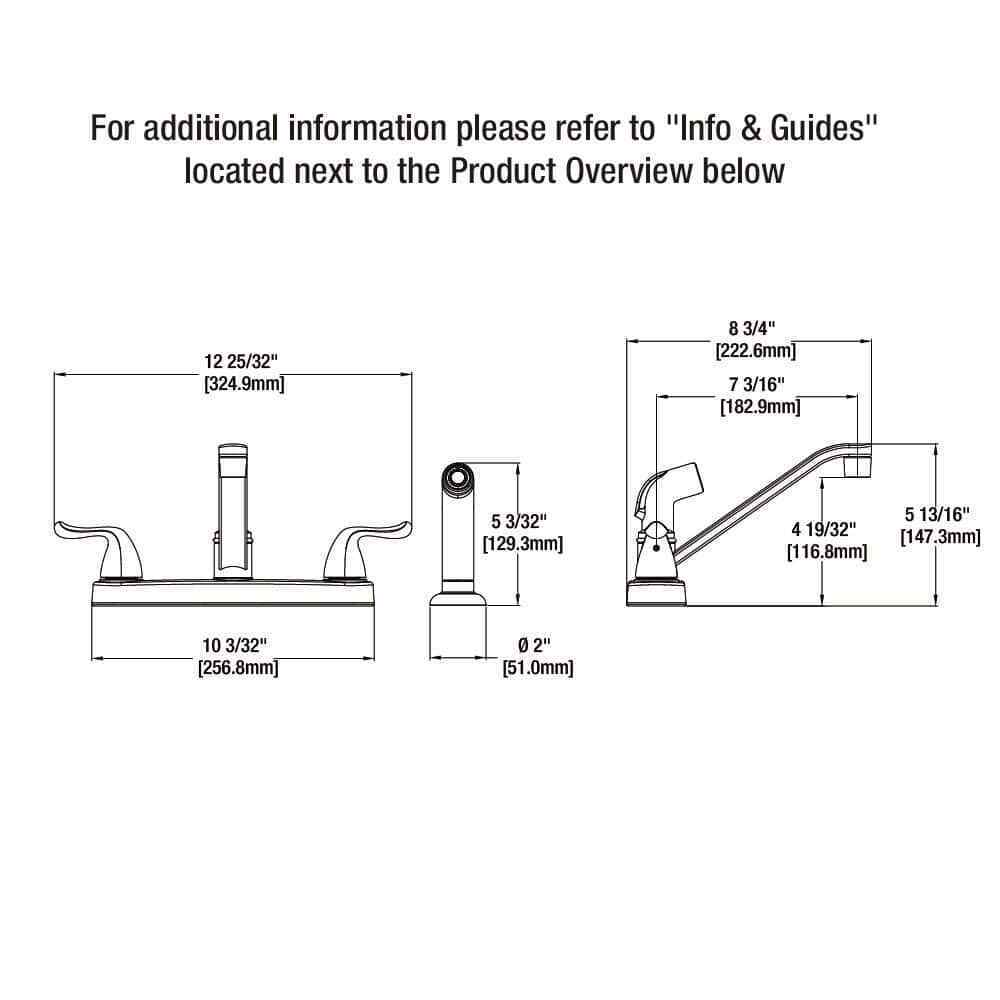 Glacier Bay Constructor Double-Handle Standard Kitchen Faucet in Polished Chrome