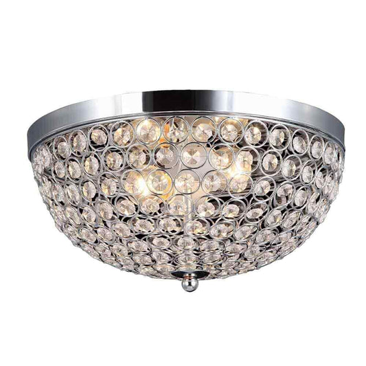 Elegant Designs Elipse 13 in. 2-Light Chrome and Crystal Flush Mount FM1000-CHR