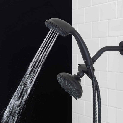 Glacier Bay 6-Spray 5 in. Dual Wall Mount Handheld Shower Head  Matte Black