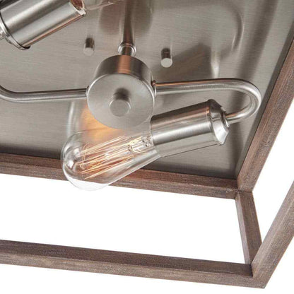 Hampton Bay Boswell Quarter 12 in. 2-Light Brushed Nickel Coastal Flush Mount