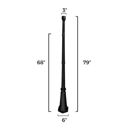 GAMA SONIC 79 in. Black Outdoor Cast Aluminum Decorative Lamp Post
