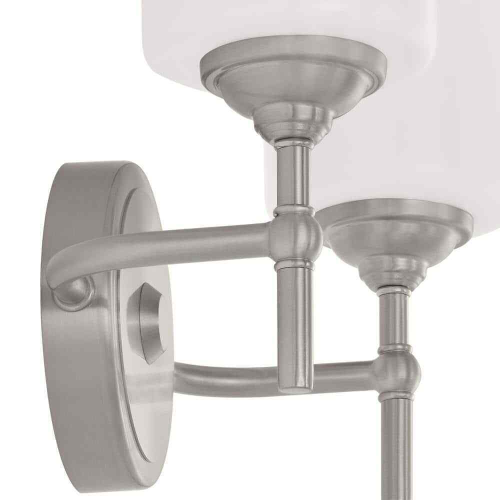 Home Decorators Ayelen 13.5 in. 2-Light Brushed Nickel Bathroom Vanity Light