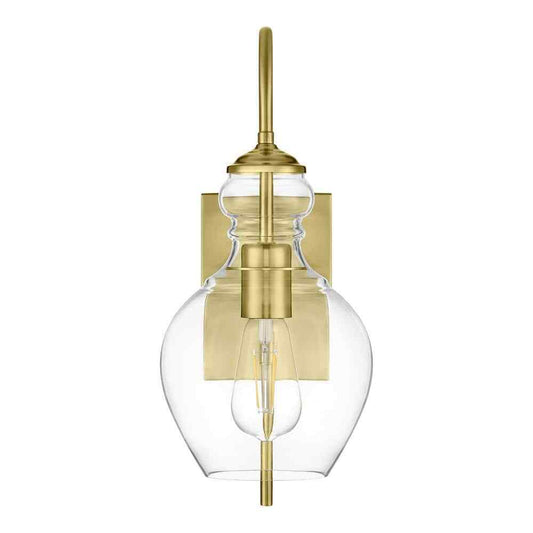 Home Decorators Collection Bakerston 1-Light Brushed Brass Wall Sconce