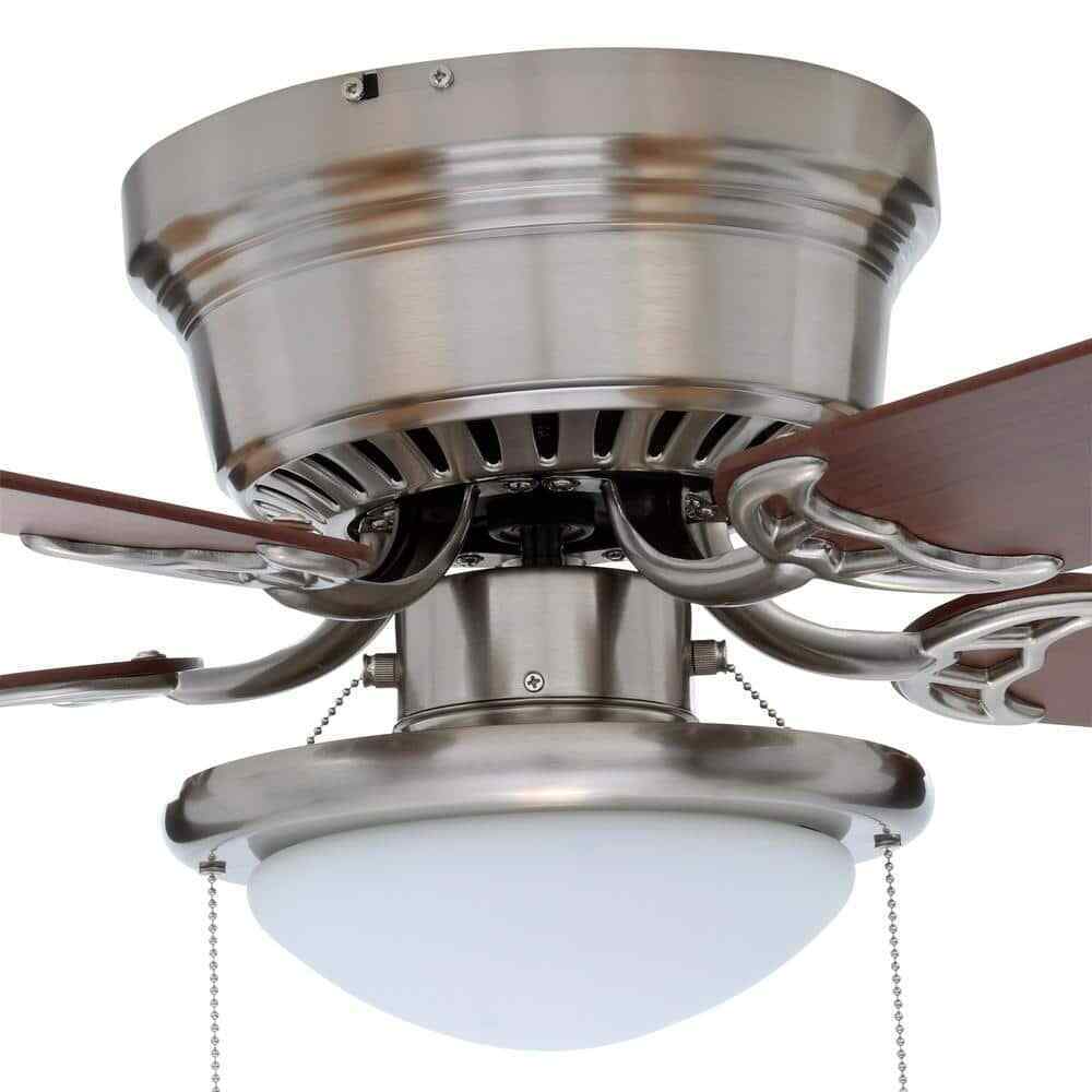 Hugger 52 in. LED Indoor Brushed Nickel Ceiling Fan with Light Kit