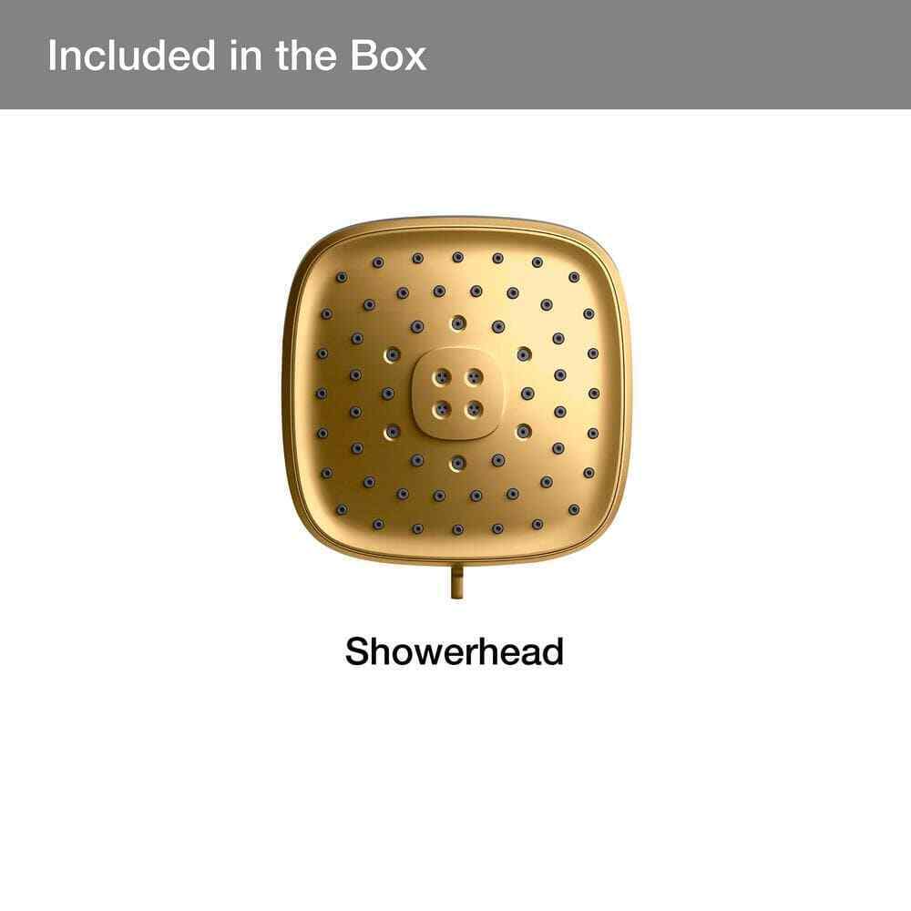 KOHLER Fordra Wall Mount Fixed Shower Head in Vibrant Brushed Moderne Brass