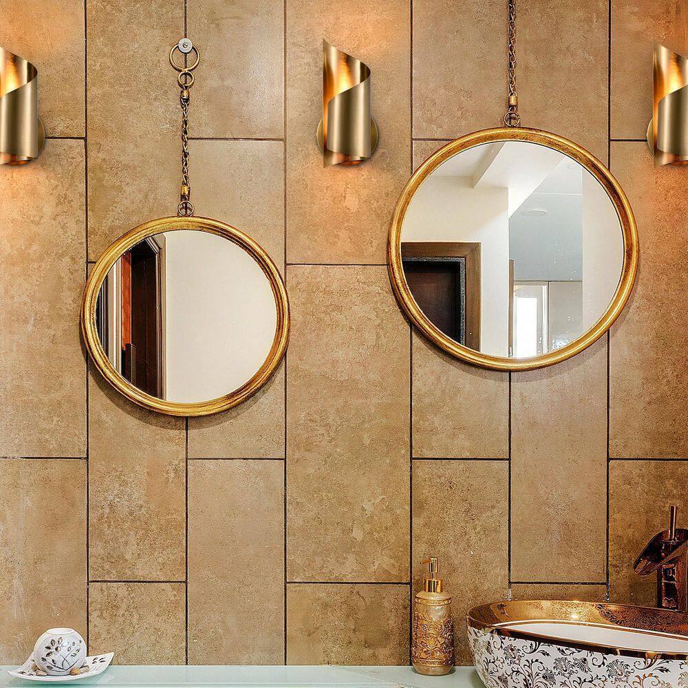 Merra 1-Light Gold Modern Wall Sconce Light Fixture with Novelty Scroll Shade