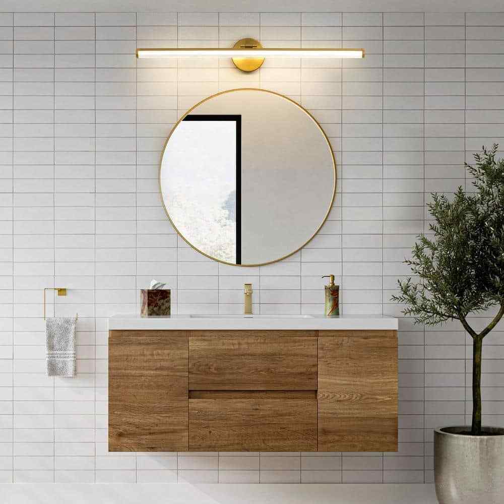 KAISITE  Gold LED Vanity Light Bar 24-Watt Rotatable Bathroom Light Fixture