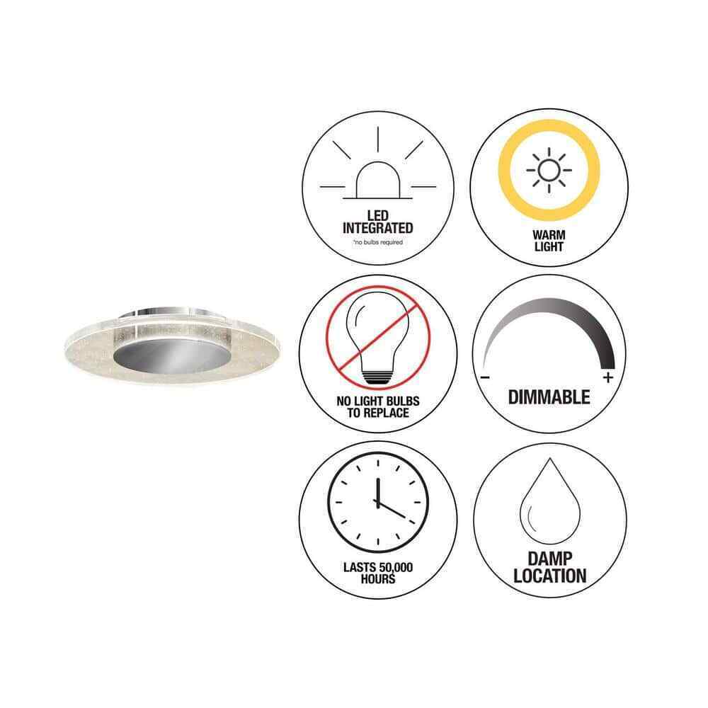 Artika Essence Disk 13 in. Chrome Modern LED Flush Mount Ceiling Light