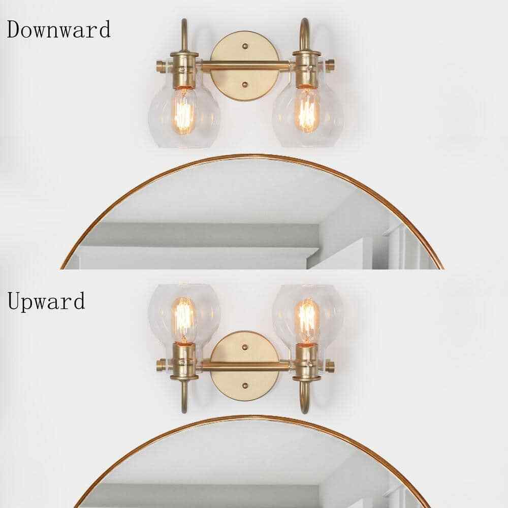LNC Modern Light Gold Bathroom Vanity Light 2-Light Powder Room Wall Light