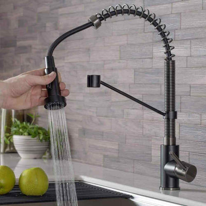 KRAUS Single Handle 18-Inch Pull Down Kitchen Faucet w/ Dual Function Spray Head