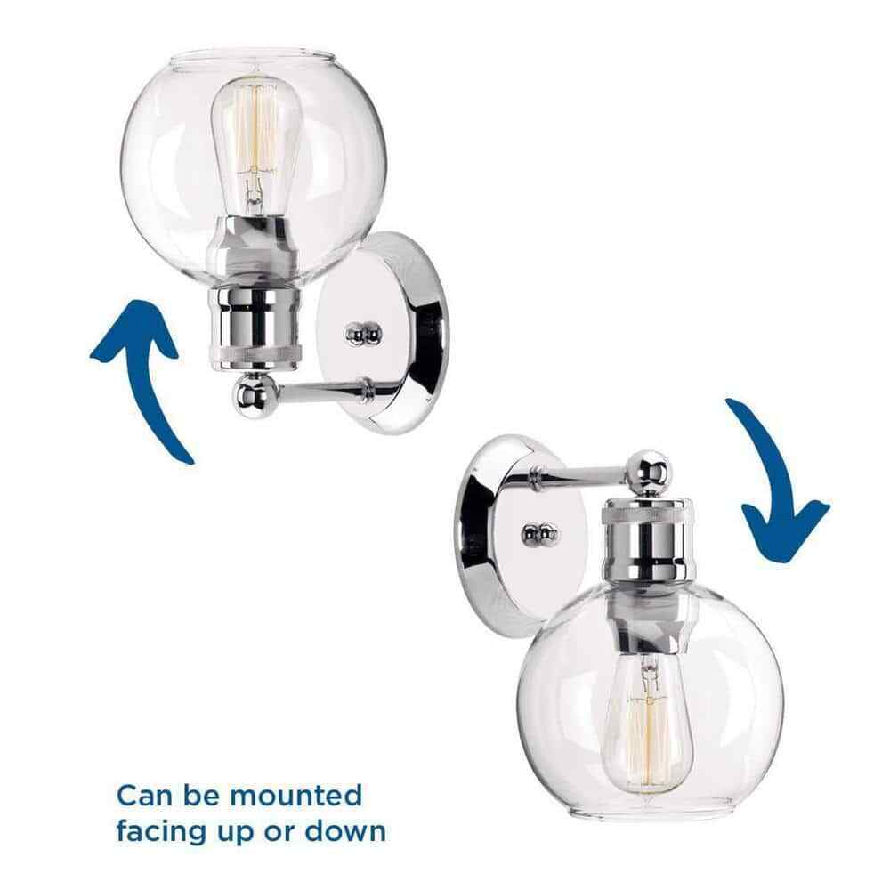 Progress Lighting Hansford 1-Light Polished Nickel Bathroom Vanity Wall Light