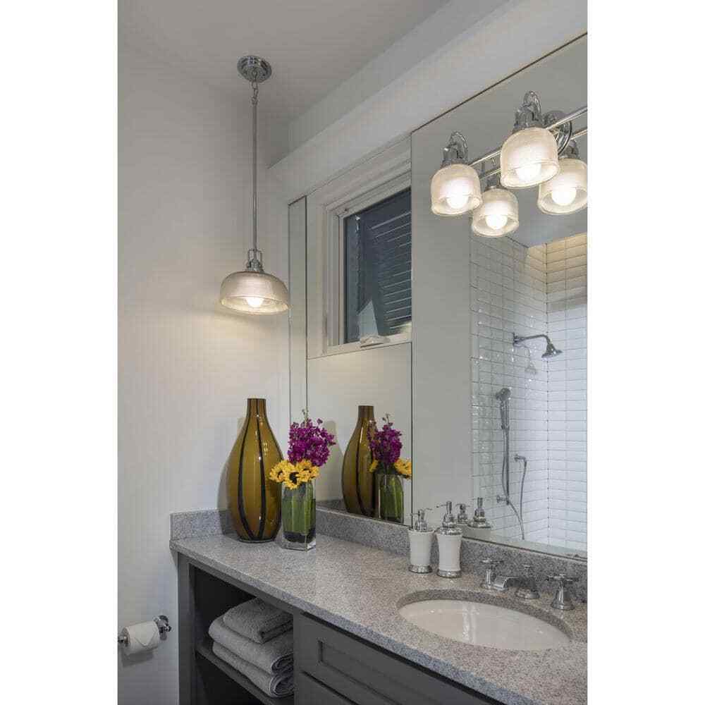 Progress Lighting Archie 1-Light Chrome Pendant w/ Clear Prismatic Glass