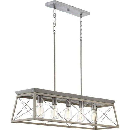 Progress Lighting Briarwood 5-Light Bleached Oak Farmhouse Chandelier Light