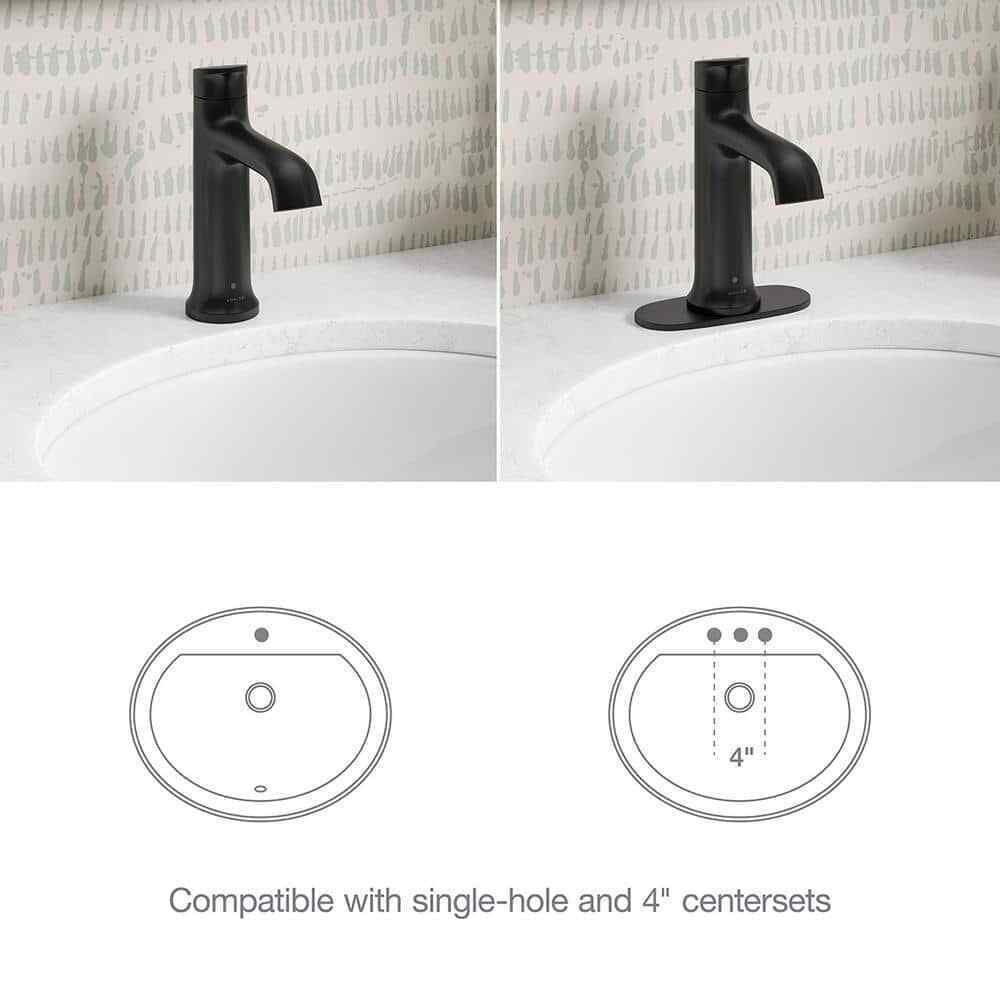 KOHLER Mistos Powered Touchless Single Hole Bathroom Faucet in Matte Black