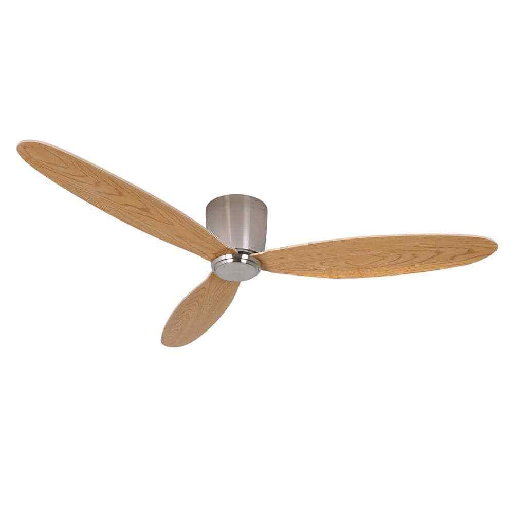 Radar 52 in. DC Ceiling Fan in Brushed Chrome with Teak Blades 21051901