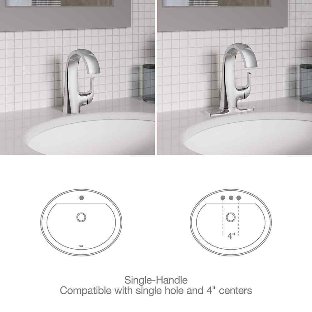 KOHLER Cursiva Single Handle Single Hole Bathroom Faucet in Polished Chrome
